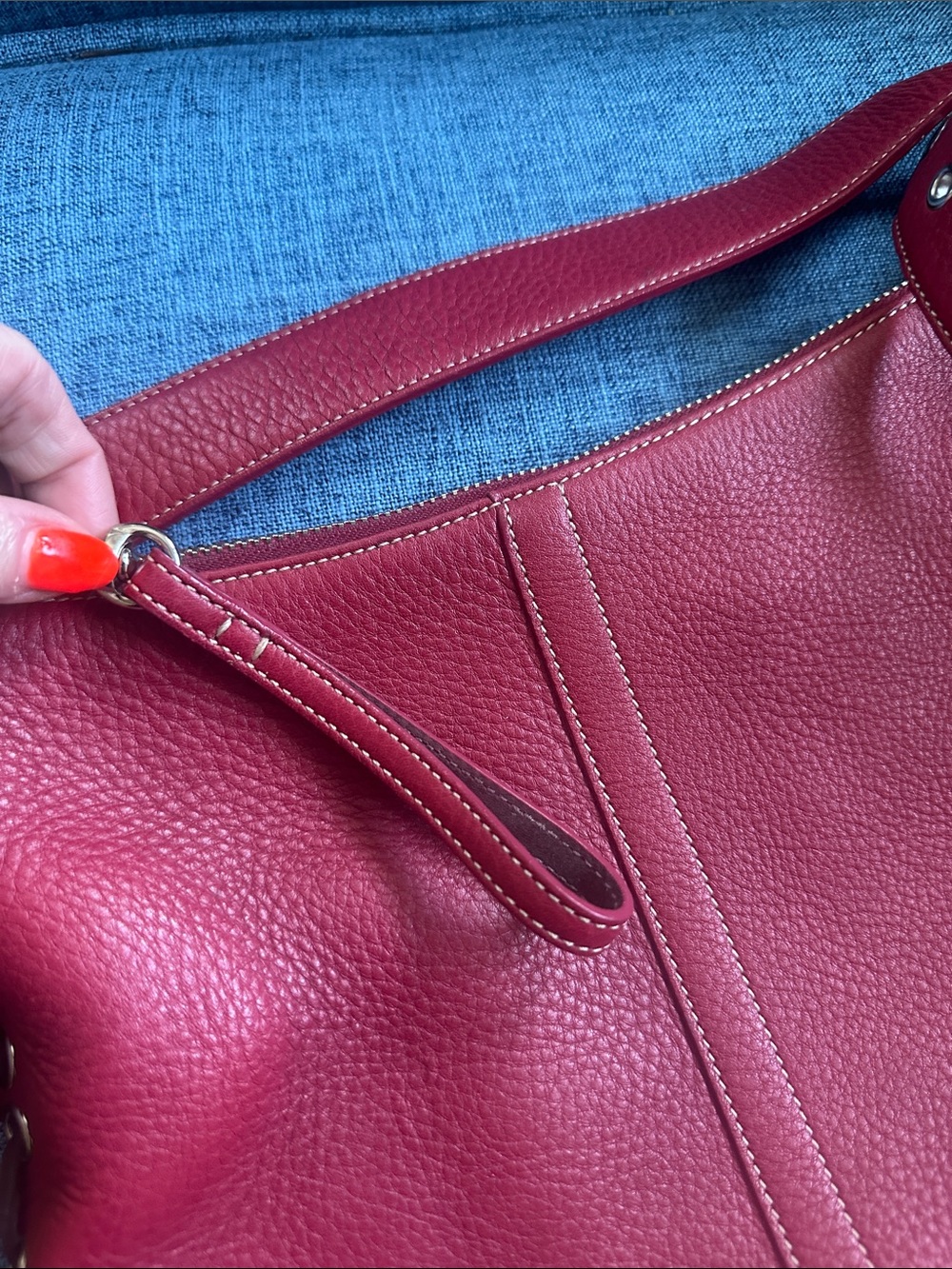 Coach Red Leather Crossbody Shoulder Bag - Picture 6 of 14